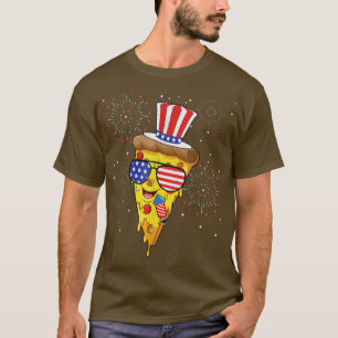 Pizza us vlag Pet firecracker 4 juli voedselpat T-shirt