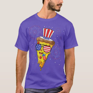 Pizza us vlag Pet firecracker 4 juli voedselpat T-shirt