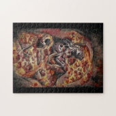 Pizza val dood abstract grafisch kunstwerk legpuzzel (Horizontaal)