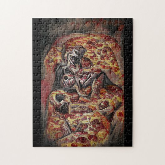 Pizza val dood abstract grafisch kunstwerk legpuzzel (Verticaal)