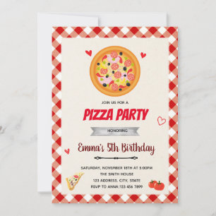 Pizza valentijn partijuitnodiging kaart