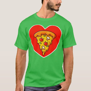Pizza Valentijnsdag Heart Cheese Tomato Funny Fo T-shirt