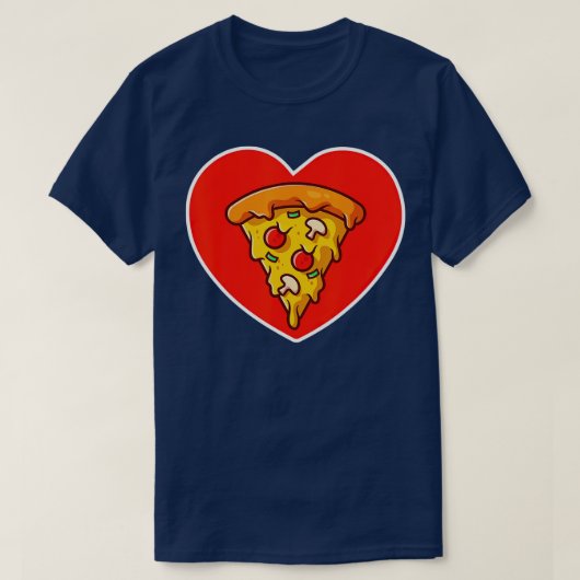 Pizza Valentijnsdag Heart Cheese Tomato Funny Fo T-shirt (Design voorkant)