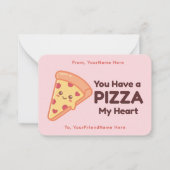 Pizza Valentine Classroom Note Card  Notitiekaartje (Voorkant)