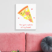 Pizza van mijn Hart, Schattige Liefdes Puns Canvas Afdruk (Insitu (Woonkamer))