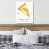 Pizza van mijn Hart, Schattige Liefdes Puns Canvas Afdruk (Insitu (Slaapkamer))