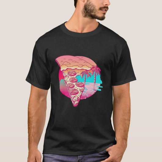 Pizza Vaporwave Retro Esthetisch T-shirt (Voorkant)