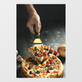 Pizza Vegetarian Cooking Kitchen Pizza Shop Raamsticker (Vel)