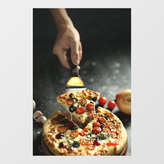 Pizza Vegetarian Cooking Kitchen Pizza Shop Raamsticker (Vel)