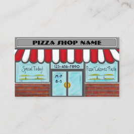 Pizza-vensterwinkel, aanpasbare rode witte kaarten visitekaartje