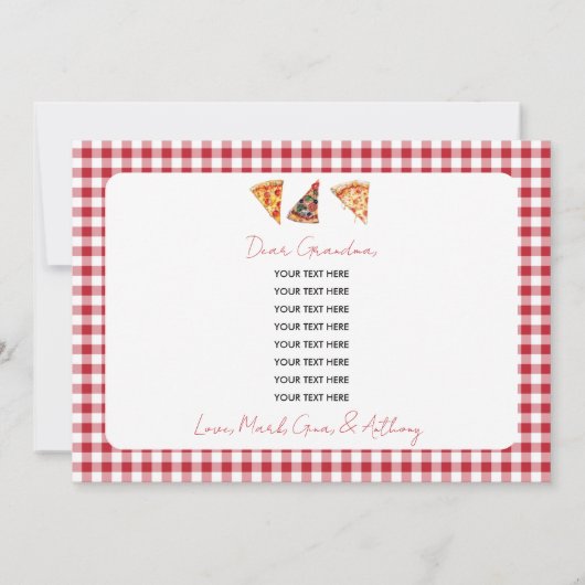 Pizza Verjaardag Bedankkaart (Achterkant)