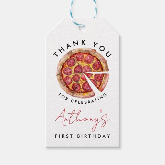 Pizza Verjaardag Cadeaulabel (Voorkant)