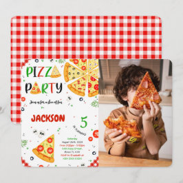 Pizza Verjaardag Foto uitnodiging