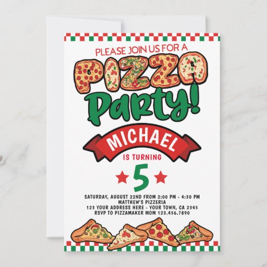 Pizza Verjaardag Kaart (Voorkant)