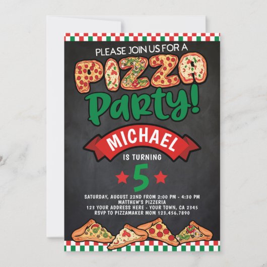 Pizza Verjaardag Kaart (Voorkant)