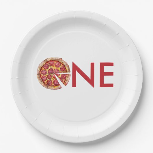 Pizza Verjaardag Papieren Bordje (Voorkant)