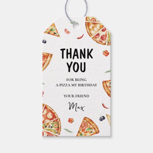 Pizza Verjaardagscadeau Tag Cadeaulabel (Voorkant)