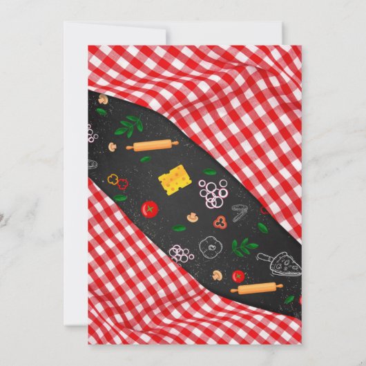 Pizza verjaardagsfeest bewerkbare uitnodiging (Achterkant)