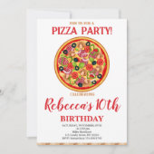 Pizza Verjaardagsfeest, elke leeftijd Verjaardags  Kaart (Voorkant)