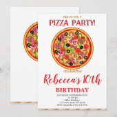 Pizza Verjaardagsfeest, elke leeftijd Verjaardags  Kaart (Voorkant / Achterkant)