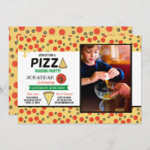 PIZZA Verjaardagsfeest maken chef-kok Leuk eten Fo Kaart (Voorkant / Achterkant)