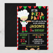 Pizza verjaardagsfeest Pizza-kookfeest Kaart (Voorkant / Achterkant)