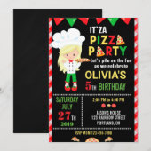 Pizza verjaardagsfeest Pizza-kookfeest Kaart (Voorkant / Achterkant)
