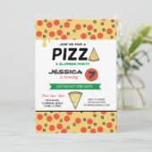 PIZZA Verjaardagsfeest Sluimer Slaap op Uitnodigin Kaart (Staand voorkant)