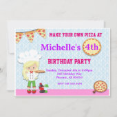 Pizza verjaardagsfeest uitnodiging, pizza uitnodig kaart (Voorkant)