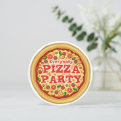 Pizza verjaardagsfeest uitnodigingen (Staand voorkant)