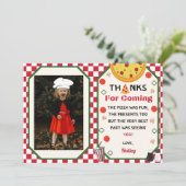 Pizza Verjaardagsfeestfoto Dank u Bedankkaart (Staand voorkant)