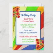 Pizza Verjaardagsfeestje | Anime Jongen met Pizza Kaart (Achterkant)