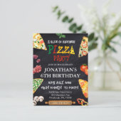Pizza verjaardagsfeestje  briefkaart (Staand voorkant)