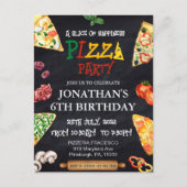 Pizza verjaardagsfeestje  briefkaart (Voorkant)