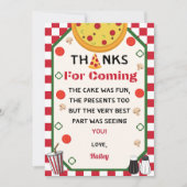 Pizza Verjaardagsfeestje Dank u Bedankkaart (Voorkant)