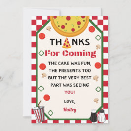 Pizza Verjaardagsfeestje Dank u Bedankkaart