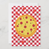 Pizza Verjaardagsfeestje Dank u Bedankkaart (Achterkant)