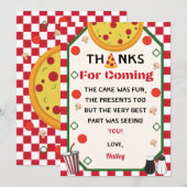 Pizza Verjaardagsfeestje Dank u Bedankkaart (Voorkant / Achterkant)