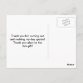 Pizza Verjaardagsfeestje Dank u Briefkaart (Achterkant)