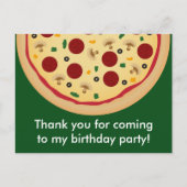 Pizza Verjaardagsfeestje Dank u Briefkaart (Voorkant)