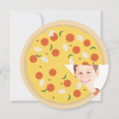 Pizza verjaardagsfeestje foto uitnodiging (Achterkant)