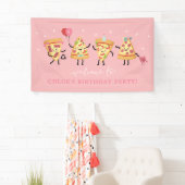 Pizza Verjaardagsfeestje, Moderne Mop Pizza Sneden Spandoek (Insitu)