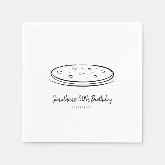 Pizza Verjaardagsfeestje Servet (Voorkant)