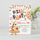 Pizza Verjaardagsfeestje, Slice of Fun Verjaardag Kaart (Staand voorkant)