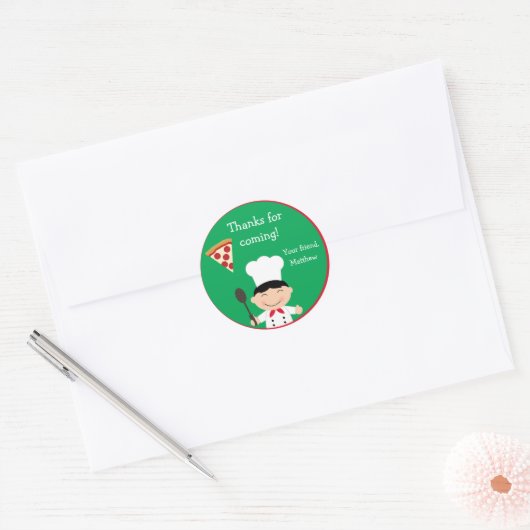 Pizza Verjaardagsfeestje Sticker (Envelop)