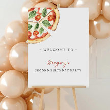 Pizza Verjaardagsfeestje Welkomstposter