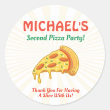 Pizza Verjaardagsfeestlabel Sticker