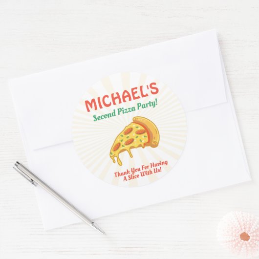 Pizza Verjaardagsfeestlabel Sticker (Envelop)