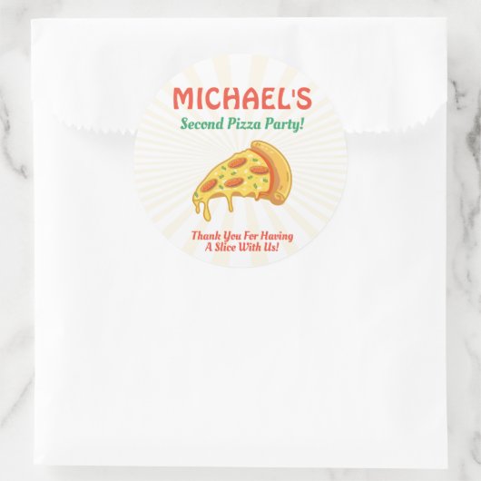 Pizza Verjaardagsfeestlabel Sticker (Tas)