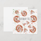 Pizza verjaardagskaart feestdagenkaart (Voorkant / Achterkant)